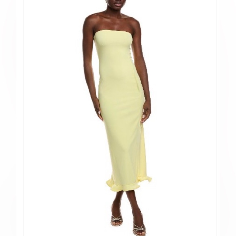 NWT Ipponelli strapless midi dress with ruffle hem